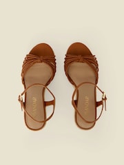 Sosandar Brown Plaited Strap Detail Jute Wedge Espadrilles - Image 3 of 4