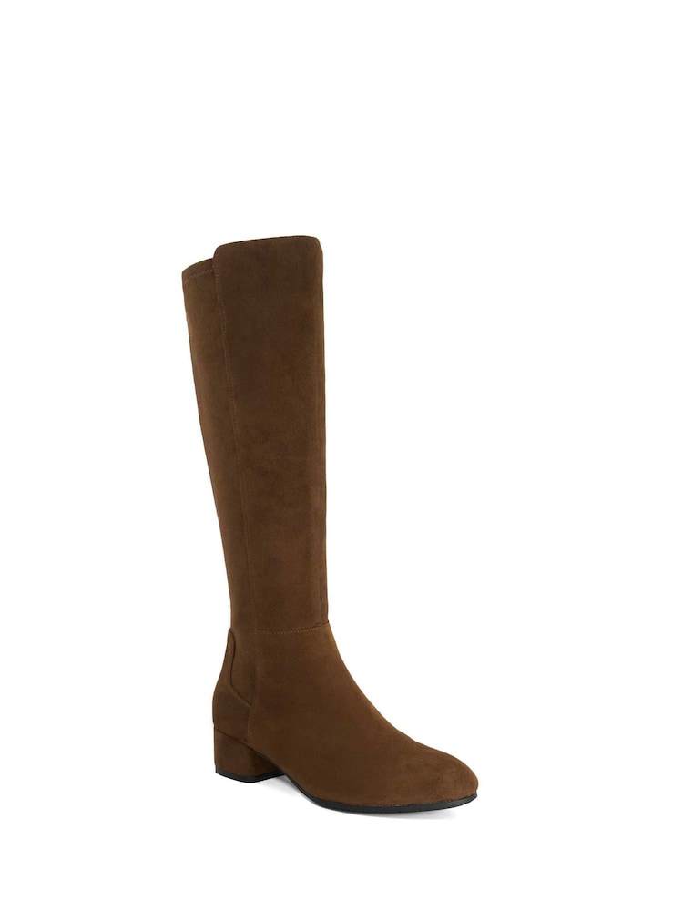 Dune London Light Brown Standard Fit Tayla Smart Stretch High Leg Boots - Image 2 of 5