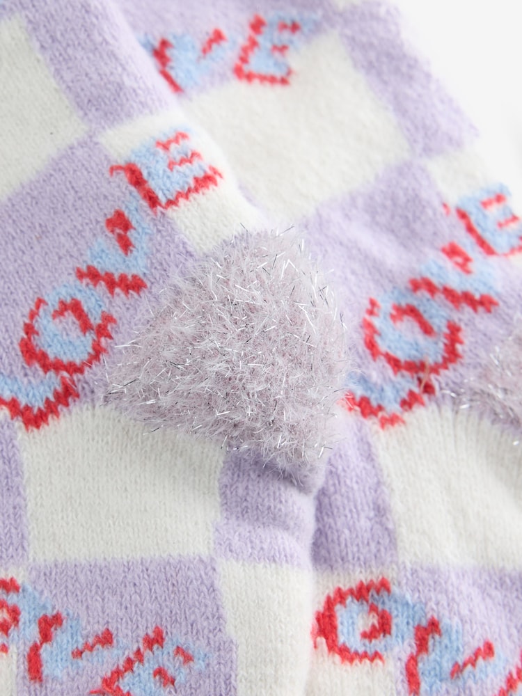 Eleanor Bowmer Lilac Purple Lurex Cosy Socks - Image 5 of 5 Eleanor Bowmer Lilac Purple Lurex Cosy Socks - Image 5 of 5