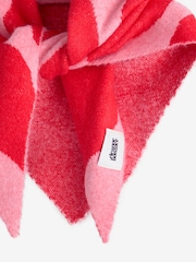 Eleanor Bowmer Pink/Red Wave Triangle knitted Scarf - Image 6 of 7