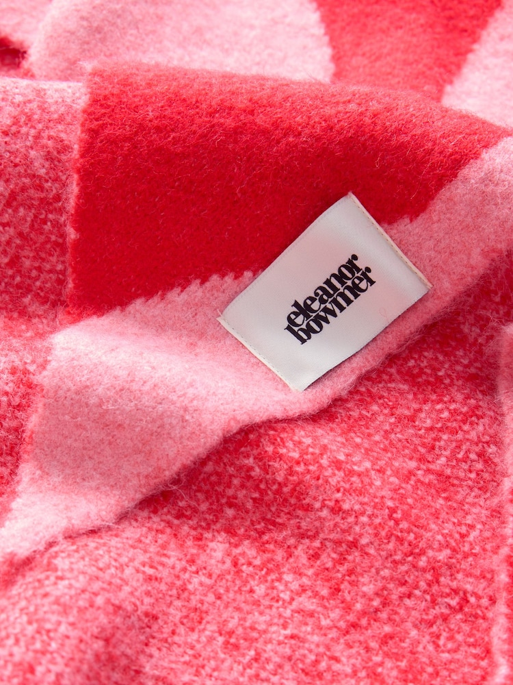 Eleanor Bowmer Pink/Red Wave Triangle knitted Scarf - Image 7 of 7