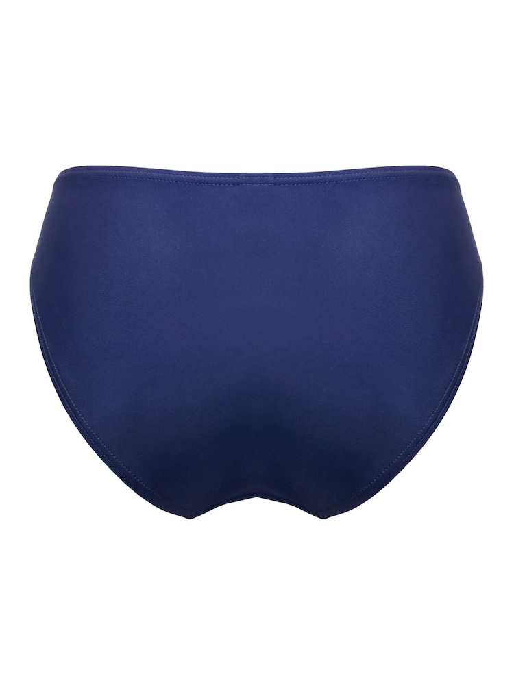 Pour Moi Navy/Green Brief Palm Springs High Leg Tummy Control Bikini Bottoms - Image 4 of 4