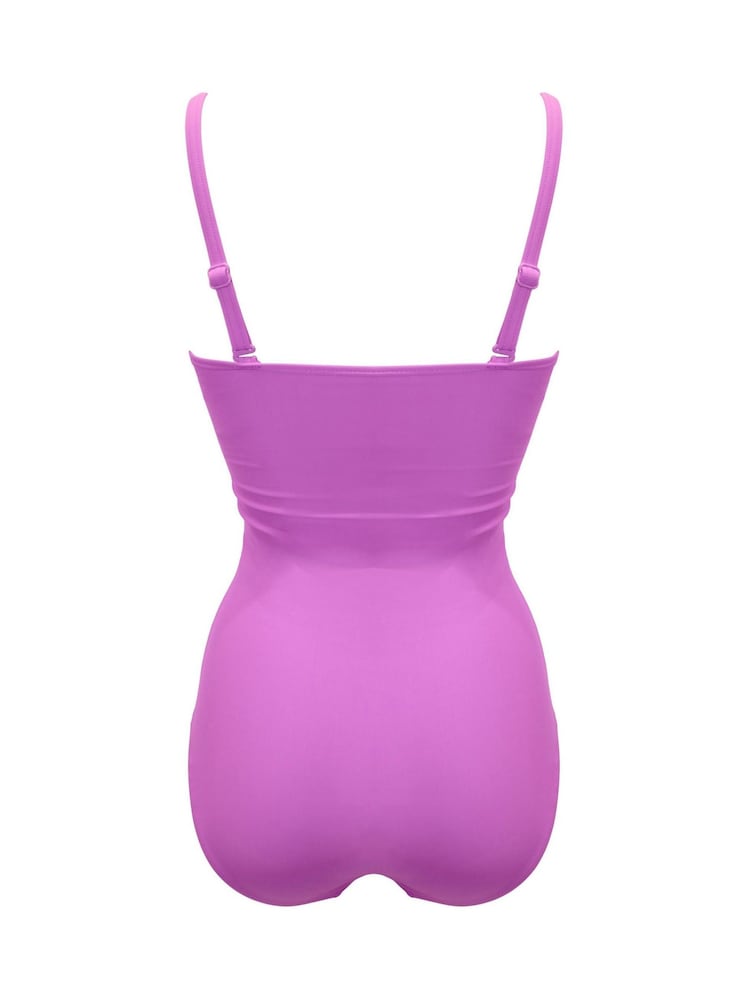 Pour Moi Ultraviolet Santa Monica Removable Straps Tummy Control Swimsuit - Image 4 of 4 Pour Moi Ultraviolet Santa Monica Removable Straps Tummy Control Swimsuit - Image 4 of 4