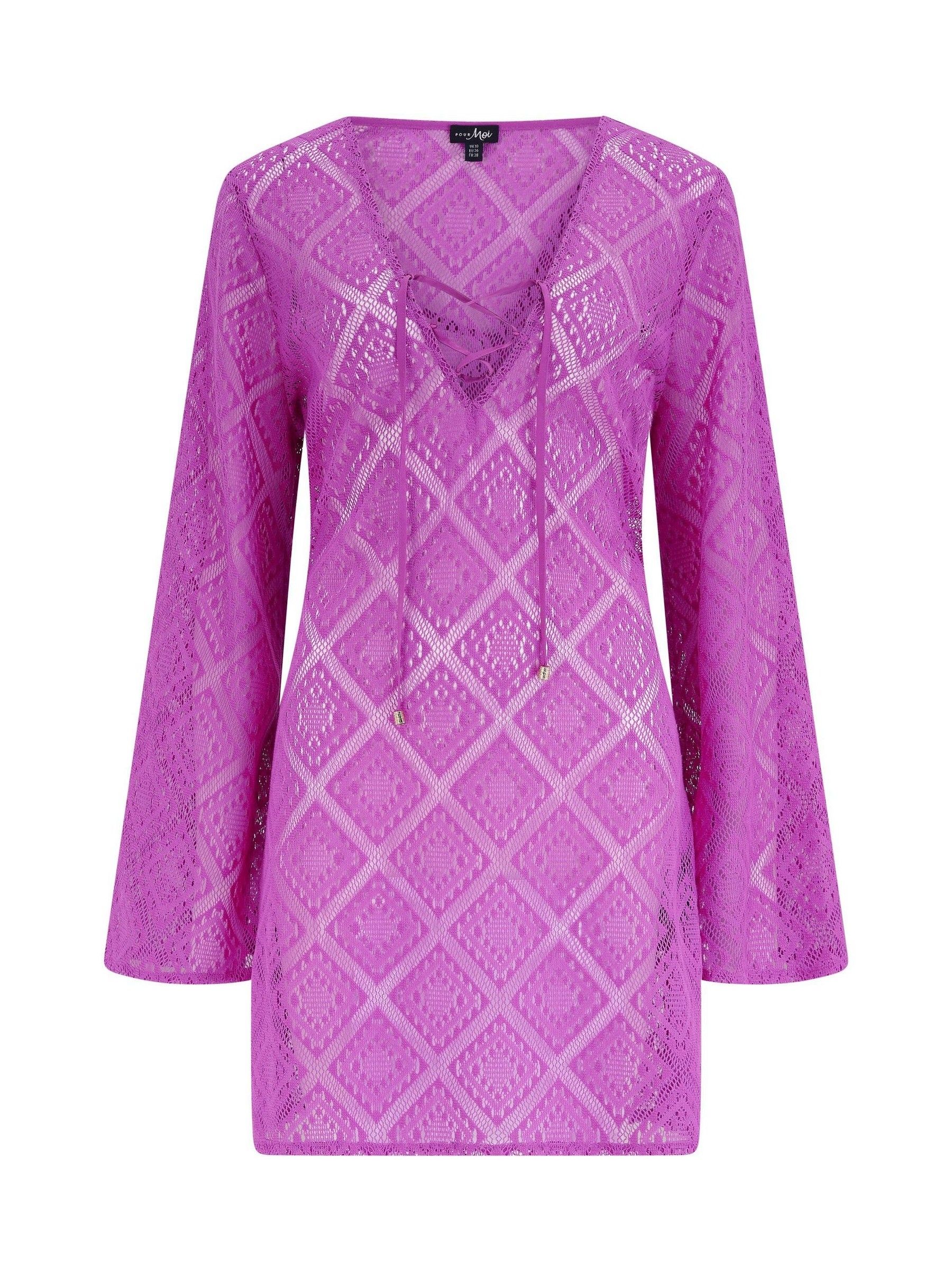 Buy Pour Moi Ultraviolet Purple Free Spirit Crochet Lace Long