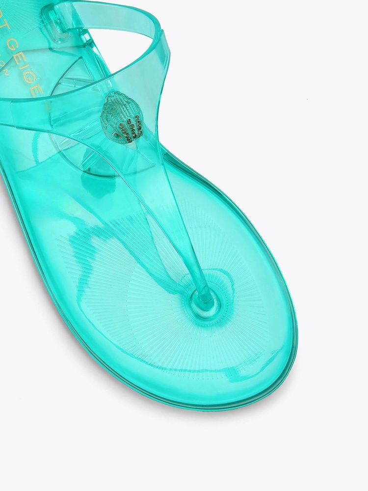 Kurt Geiger London Blue Maddison T Bar Sandals - Image 5 of 5