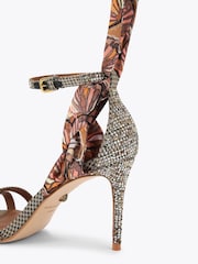 Kurt Geiger London Brown Scarf Wrap T Bar Sandals - Image 4 of 4