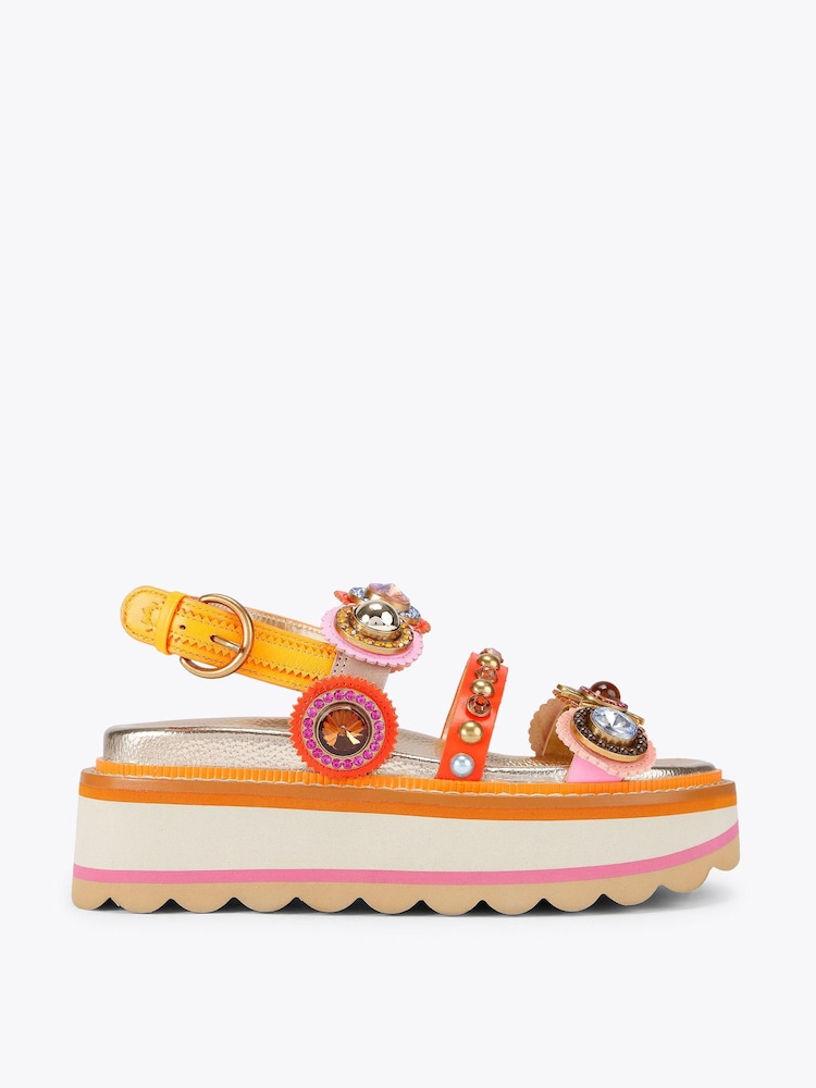 Kurt Geiger London Pink Octavia Sling Platform Sandals - Image 1 of 4