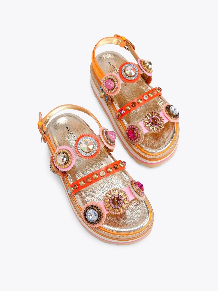 Kurt Geiger London Pink Octavia Sling Platform Sandals - Image 2 of 4