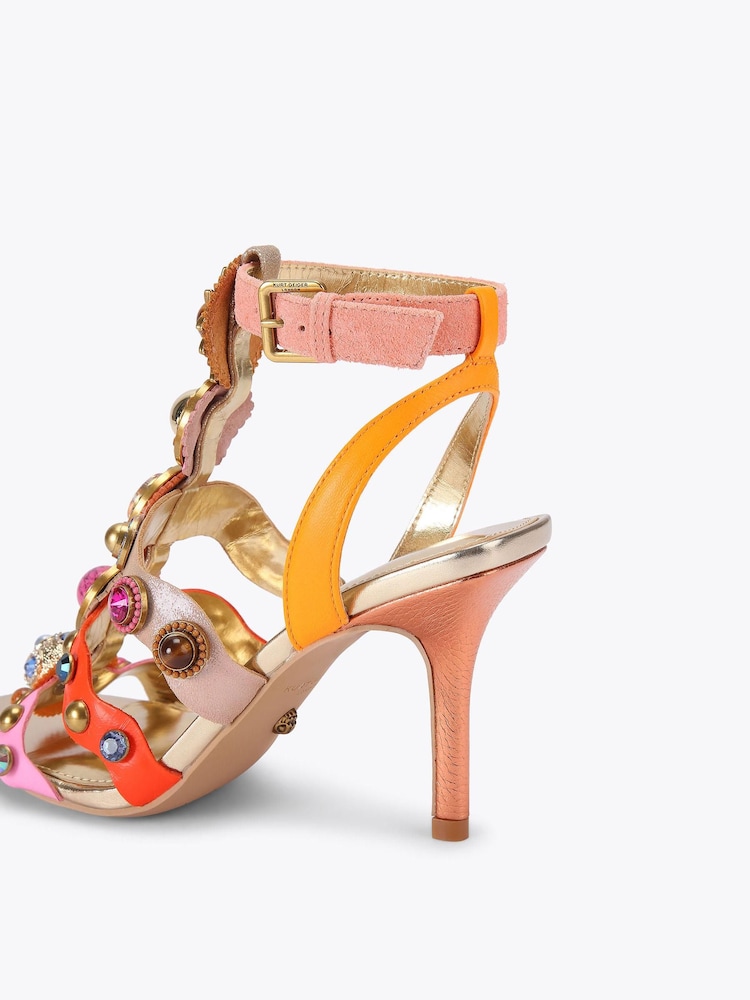 Kurt Geiger London Pink Octavia High Gladiator Sandals - Image 2 of 4