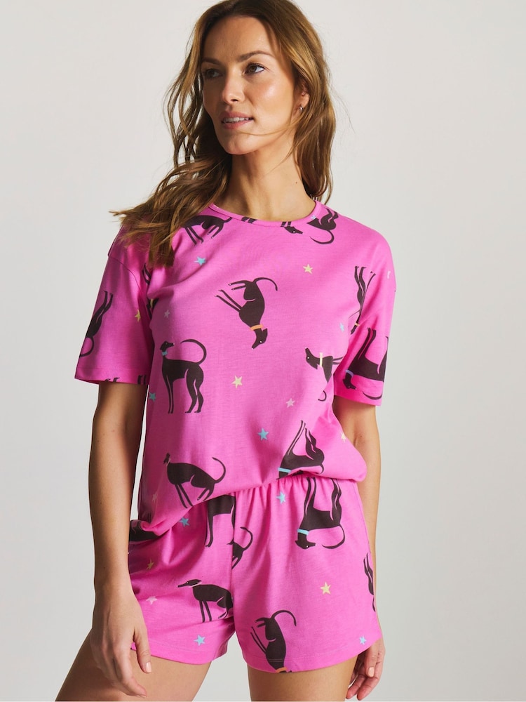 Simply Be Pink Pretty Secrets Value Shortie Pyjamas Set - Image 1 of 4 Simply Be Pink Pretty Secrets Value Shortie Pyjamas Set - Image 1 of 4