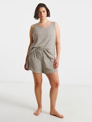 Simply Be Black Pretty Secrets Viscose Vest Short Lounge Set - Image 1 of 4