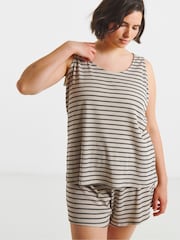 Simply Be Black Pretty Secrets Viscose Vest Short Lounge Set - Image 3 of 4