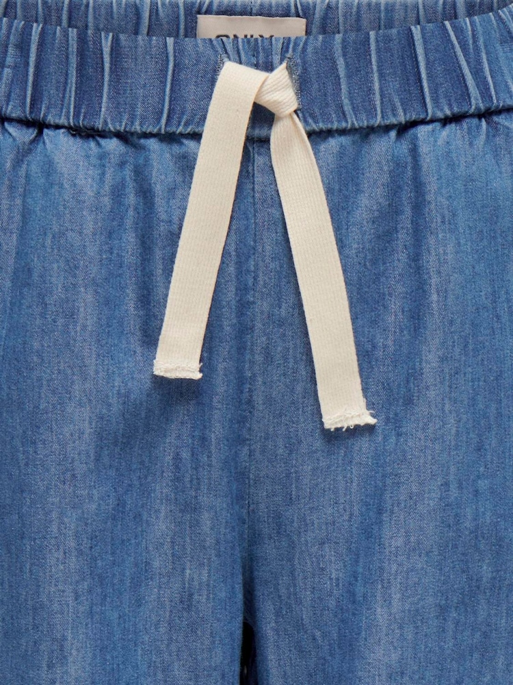 ONLY KIDS Blue Tie Waist Palazzo Jeans - Image 6 of 6