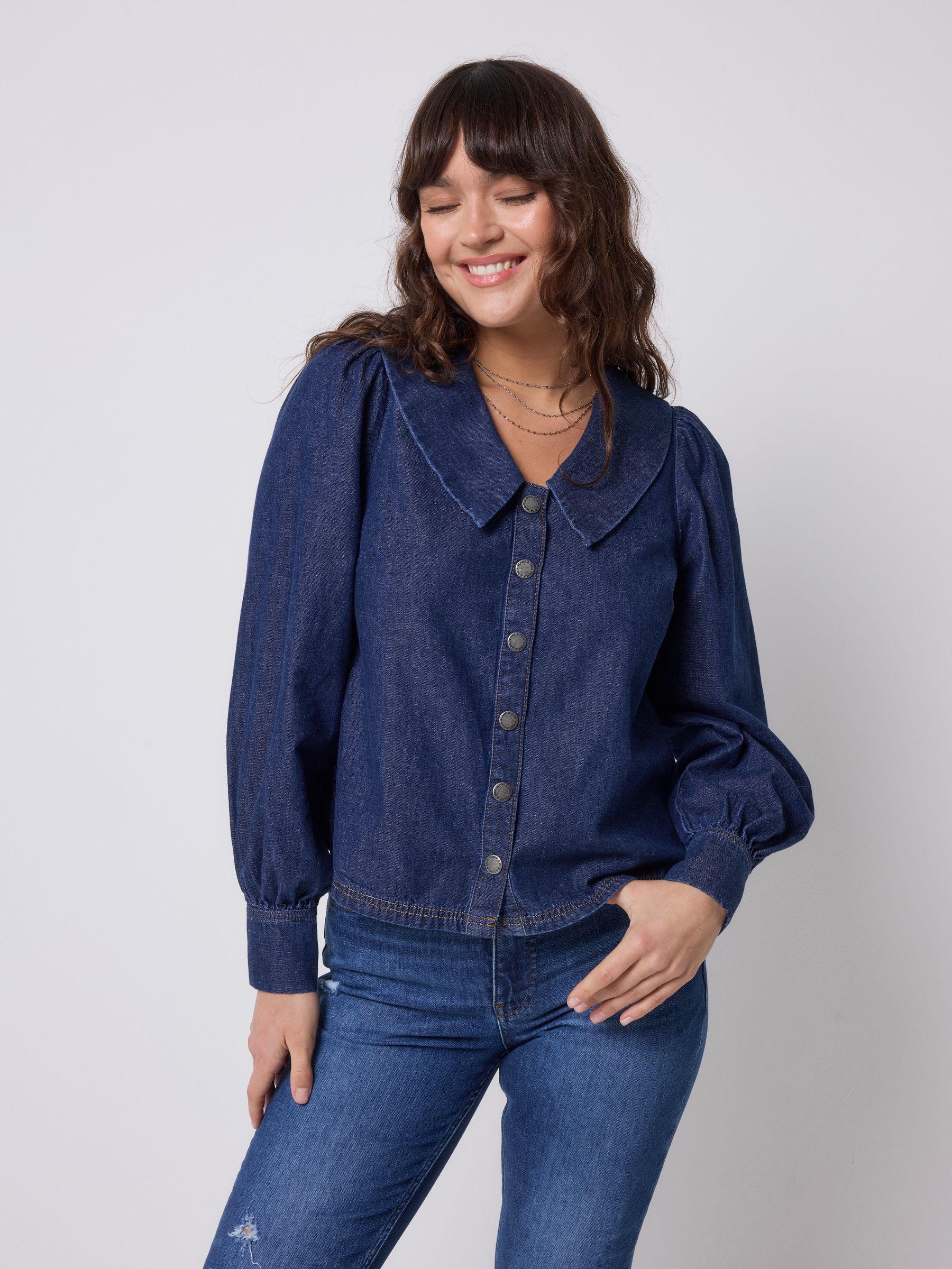 Buy SCAMP & DUDE Blue Denim Collared Shirt from the Next UK online