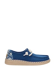 HEYDUDE Blue Wendy Espadrille Hibiscus Casual Shoes - Image 1 of 6