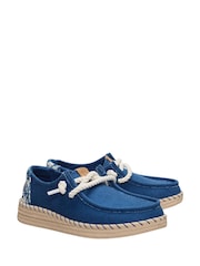 HEYDUDE Blue Wendy Espadrille Hibiscus Casual Shoes - Image 3 of 6