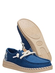 HEYDUDE Blue Wendy Espadrille Hibiscus Casual Shoes - Image 4 of 6