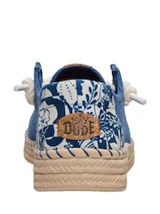 HEYDUDE Blue Wendy Espadrille Hibiscus Casual Shoes - Image 6 of 6