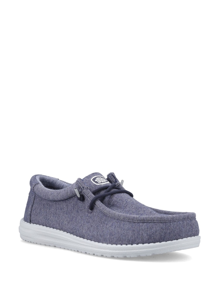 HEYDUDE Blue Wally Stretch Jersey Slip on Shoes - Image 2 of 4