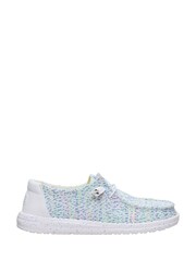 HEYDUDE White Wendy Stretch Speckle Slip On Shoes - Image 1 of 6