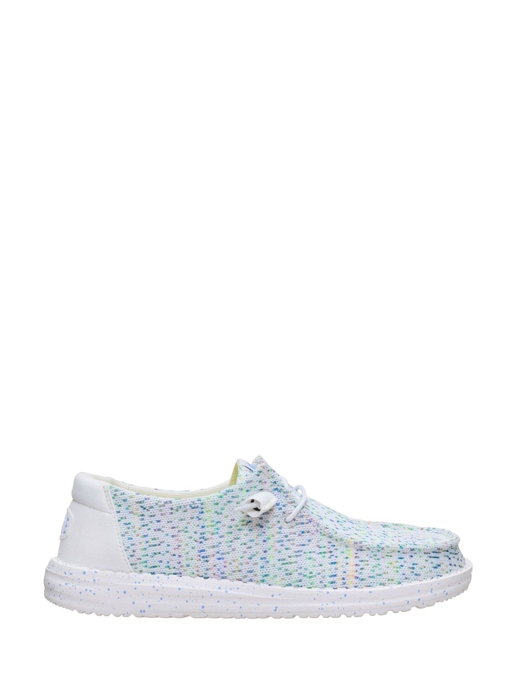 HEYDUDE White Wendy Stretch Speckle Slip On Shoes - Image 1 of 6