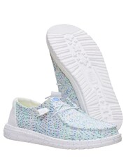 HEYDUDE White Wendy Stretch Speckle Slip On Shoes - Image 5 of 6