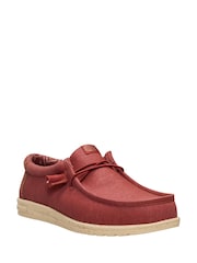 HEYDUDE Red Wally Canvas Shoes - Image 2 of 6