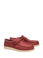 HEYDUDE Red Wally Canvas Shoes - Image 3 of 6