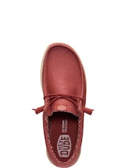 HEYDUDE Red Wally Canvas Shoes - Image 5 of 6
