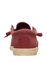HEYDUDE Red Wally Canvas Shoes - Image 6 of 6