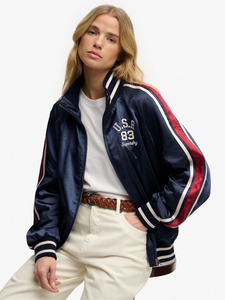 Superdry Blue Suika Track Jacket - Image 1 of 7 Superdry Blue Suika Track Jacket - Image 1 of 7