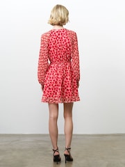 French Connection Poppy Mila Mini Pleated Sleeve Dress - Imagen 2 de 7