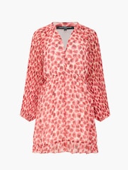 French Connection Poppy Mila Mini Pleated Sleeve Dress - Imagen 7 de 7
