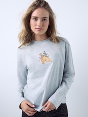 Grey Christmas Dog Martini Long Sleeve Top - Image 2 of 7