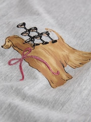 Grey Christmas Dog Martini Long Sleeve Top - Image 6 of 7