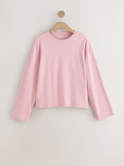 Brown/Pink/White Long Sleeve Boxy Fit T-Shirts 5 Pack - Image 3 of 8