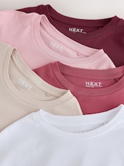 Brown/Pink/White Long Sleeve Boxy Fit T-Shirts 5 Pack - Image 8 of 8