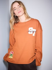Tan Brown Crew Neck Long Sleeve Top - Image 1 of 5