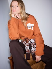 Tan Brown Crew Neck Long Sleeve Top - Image 3 of 5