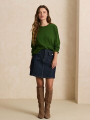 Dark Green Long Sleeve Crew Neck T-Shirt - Image 2 of 4