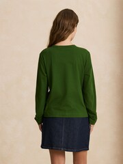 Dark Green Long Sleeve Crew Neck T-Shirt - Image 3 of 4