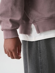 smALLSAINTS Purple Underground Logo Mock Layer Hoodie - Image 3 of 9