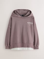 smALLSAINTS Purple Underground Logo Mock Layer Hoodie - Image 6 of 9