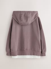 smALLSAINTS Purple Underground Logo Mock Layer Hoodie - Image 7 of 9