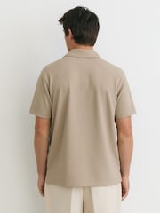 Reiss Stone River Stretch Textured Cuban-Collar Shirt - Image 5 of 6