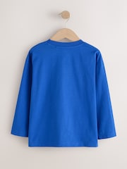 Cobalt Blue Racoon Relaxed Fit Graphic Long Sleeve Cotton T-Shirt (3-16yrs) - Image 2 of 4