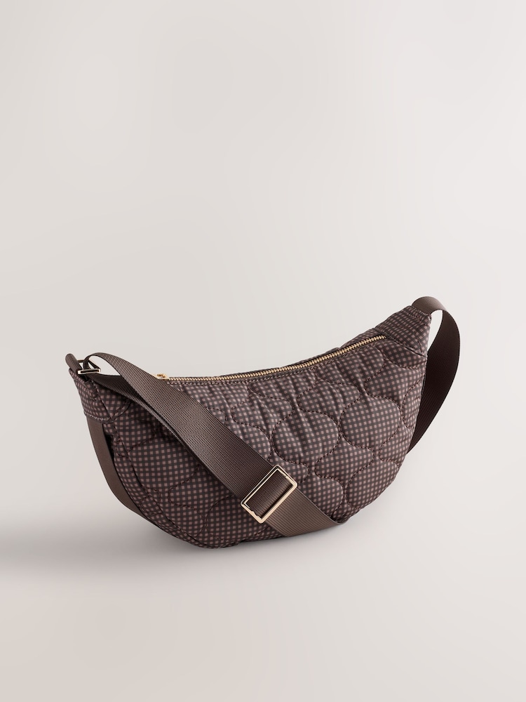 Cuadros marrones - Bolso bandolera de nailon - Imagen 1 de 5 Cuadros marrones - Bolso bandolera de nailon - Imagen 1 de 5