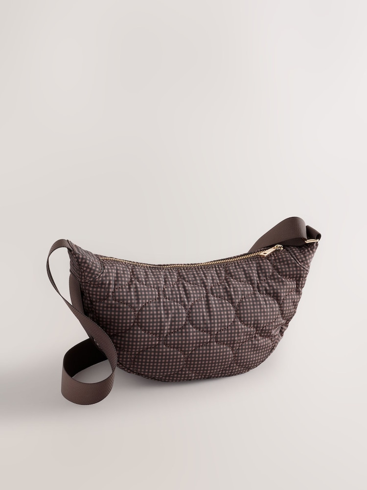 Cuadros marrones - Bolso bandolera de nailon - Imagen 2 de 5 Cuadros marrones - Bolso bandolera de nailon - Imagen 2 de 5