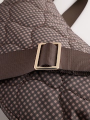 Cuadros marrones - Bolso bandolera de nailon - Imagen 4 de 5