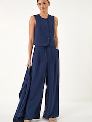 Roman Navy Buttoned Waistcoat - Image 2 of 5